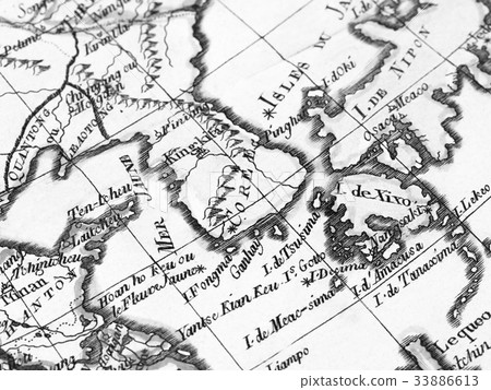 Old map Korea Peninsula 33886613
