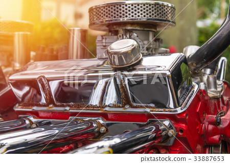 close up Engine of vintage classic retro car close up Engine of vintage classic retro car 33887653
