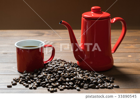 咖啡杯咖啡罐咖啡豆 33890545