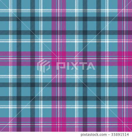 Blue pink check plaid seamless pattern 33891514