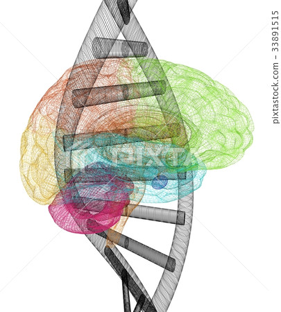DNA and heart medical concept. 3d illustration 33891515