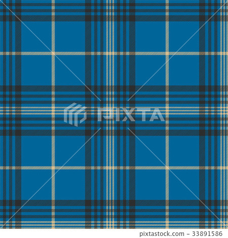 Fabric texture blue check plaid seanless pattern 33891586