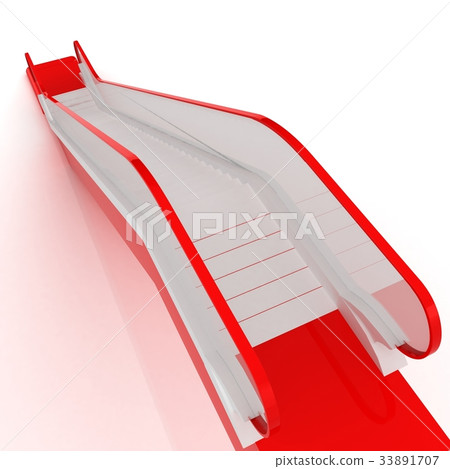 Single escalator. 3d illustration Single escalator. 3d illustration 33891707