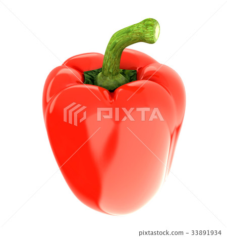 Red bulgarian pepper. 3d illustration 33891934