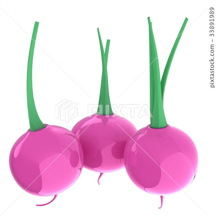 Small garden radish isolated on white background Small garden radish isolated on white background 33891989