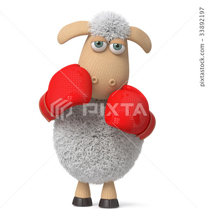 3d illustration funny sheep 33892197