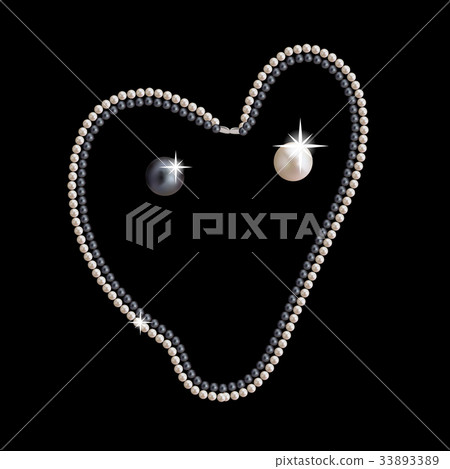 Heart beautiful pink pearls and stars romantic 33893389