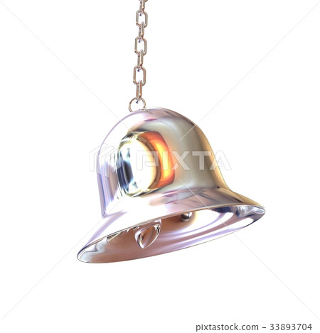 Shiny metal bell isolated on white background. - Stock Illustration ...
