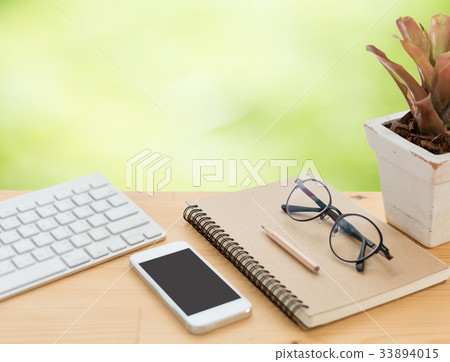 Minimal workspace,computer,smartphone, notebook 33894015