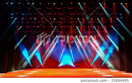 Show stage with light beams Show stage with light beams 33894895