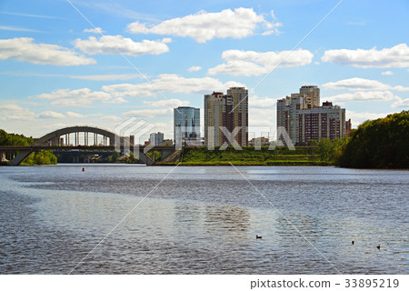 railway bridge across the Moscow Canal in Khimki railway bridge across the Moscow Canal in Khimki 33895219