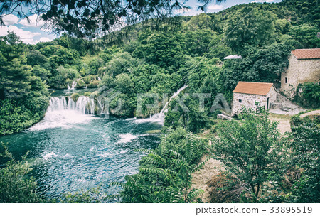 Krka waterfalls, croatian national park, filter 33895519