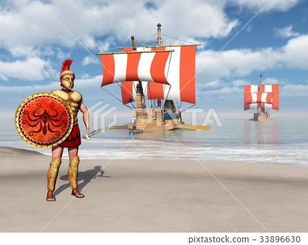 Hoplite and galleys of ancient Greece 33896630