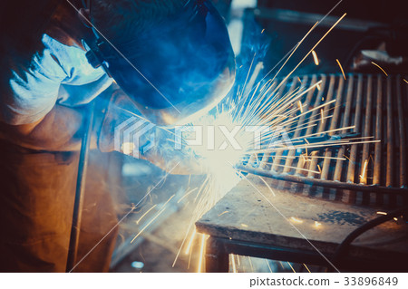 Welding Work. Erecting Technical Steel Industrial Welding Work. Erecting Technical Steel Industrial 33896849