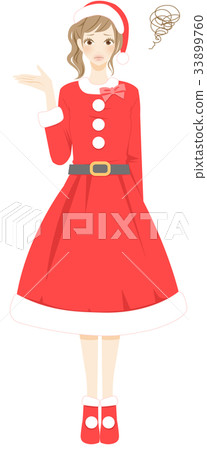 聖誕老人女孩女人休克 33899760