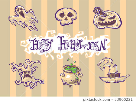 Halloween grunge illusrations 33900221
