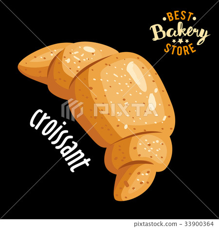 Croissant for breakfast vector. Baked bread 33900364