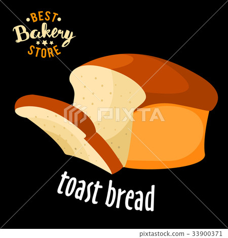 Baked Toast bread vector. Baked bread product. 33900371