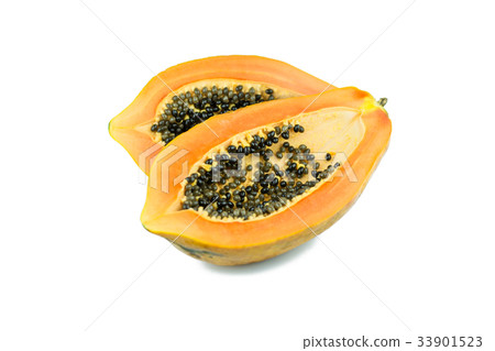 Papaya fruits isolated on white background Papaya fruits isolated on white background 33901523