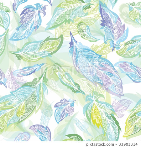Fresh Decorative Feather Vector Pattern Fresh Decorative Feather Vector Pattern 33903314