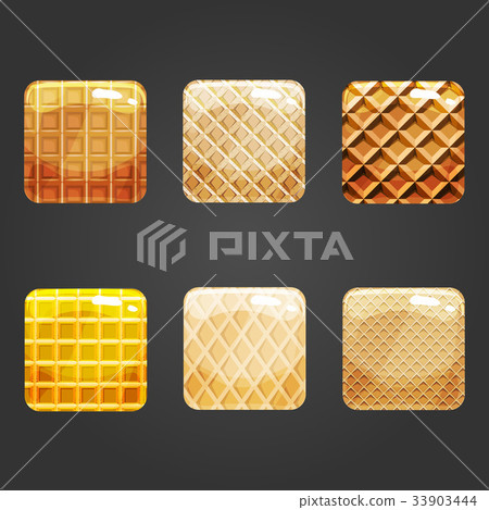 Set of shiny waffle square button 33903444