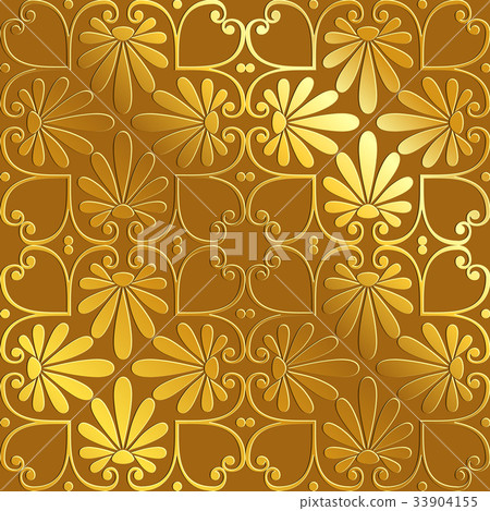 vector seamless gold floral ornament vector seamless gold floral ornament 33904155