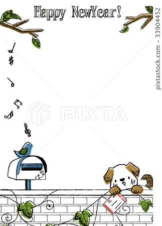 閏年的可愛新年的卡框架模板 33904452