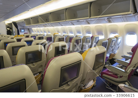 Blur of comfortable Seats on airplane. Blur of comfortable Seats on airplane. 33906615