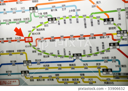 JR Shinjuku Station Route Map Price List 33906632