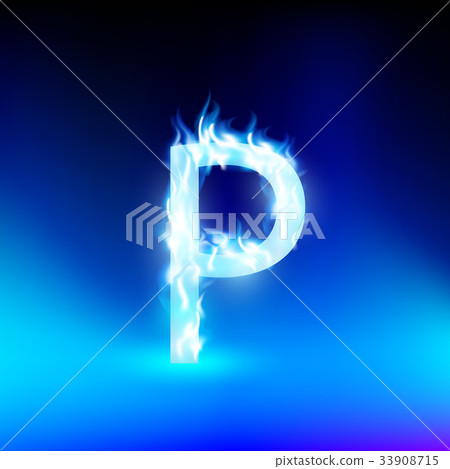 vector letter with blue fire vector letter with blue fire 33908715