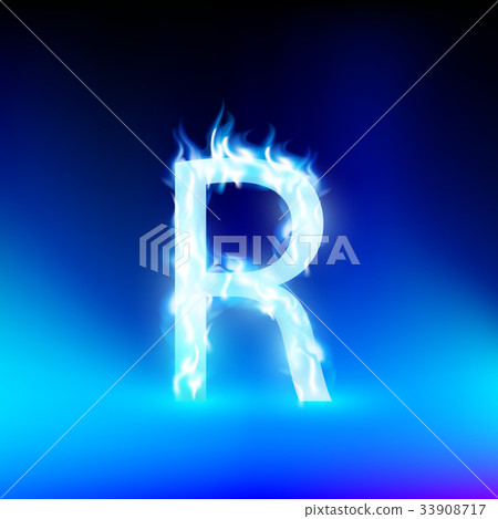 vector letter with blue fire 33908717