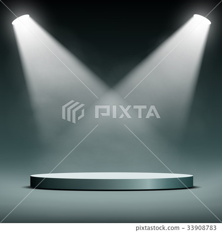 two spotlights illuminate the podium 33908783