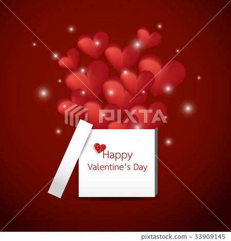 Valentines day card with hearts presents Valentines day card with hearts presents 33909145