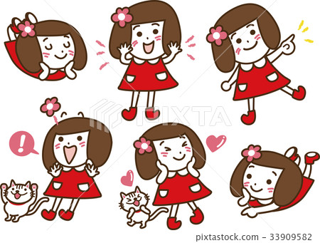 Girl _6 poses in red clothes 33909582