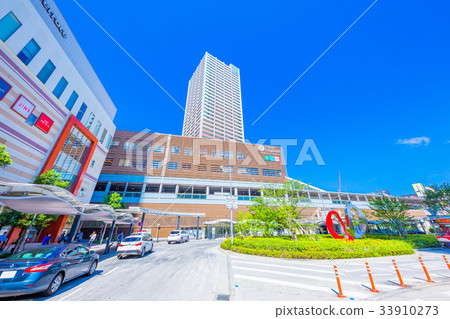 神奈川東急東橫線武藏小杉站的車站前面的風景 神奈川東急東橫線武藏小杉站的車站前面的風景 33910273