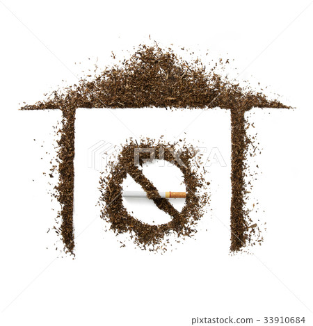 The symbol no smoking in the house. The symbol no smoking in the house. 33910684