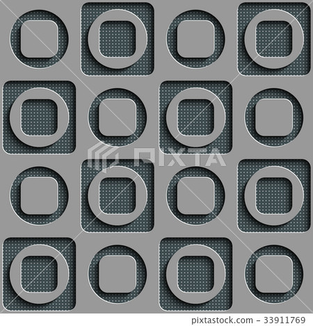 Seamless Square and Circle Pattern 33911769