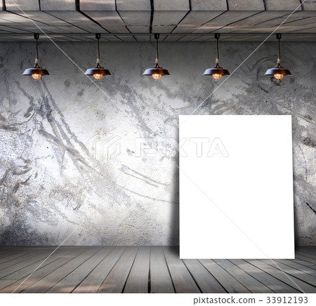 Poster standing in room for information message 33912193