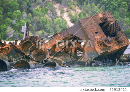 Sunk shipwrecks at Tangalooma Island. 33912411