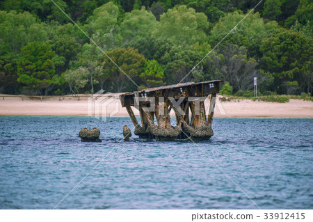 Sunk shipwrecks at Tangalooma Island. Sunk shipwrecks at Tangalooma Island. 33912415