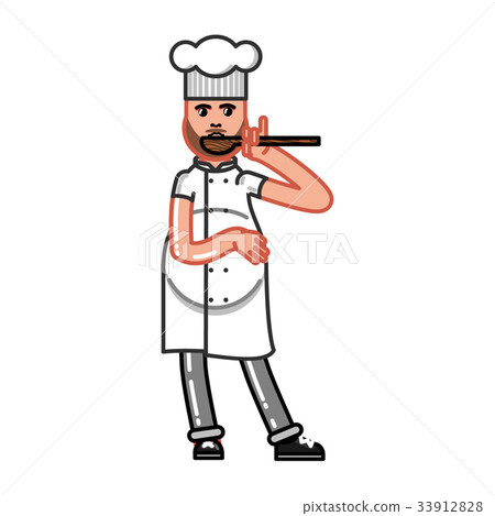 Hand sketch chef 33912828