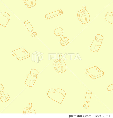 Gym outline isometric pattern 33912984
