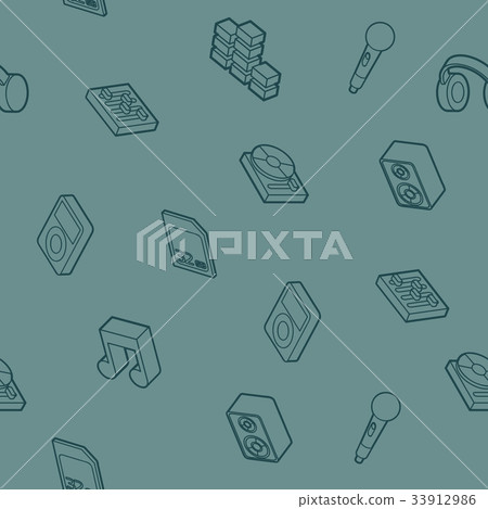 DJ outline isometric pattern 33912986