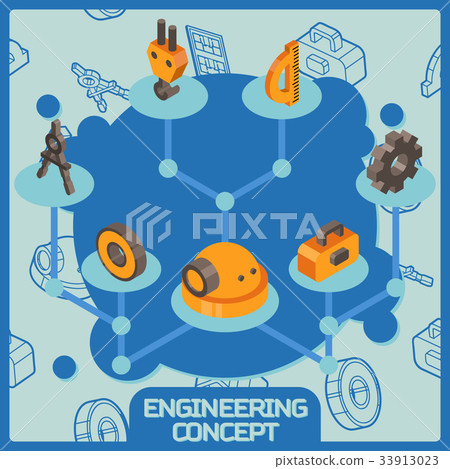 Engineering color isometric concept 33913023