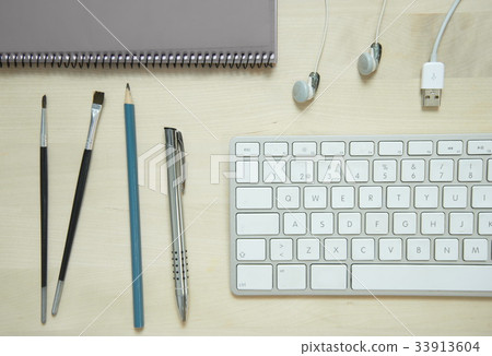 computer keyboard pen pencil notepad earphone computer keyboard pen pencil notepad earphone 33913604