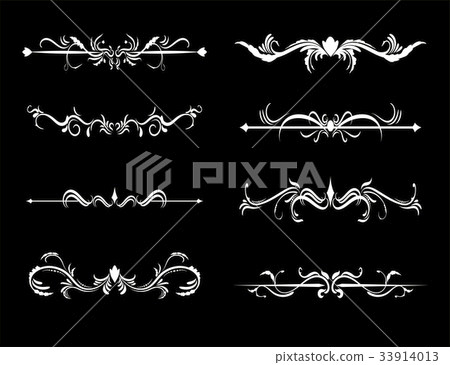 Set of calligraphic decorative elements for design Set of calligraphic decorative elements for design 33914013