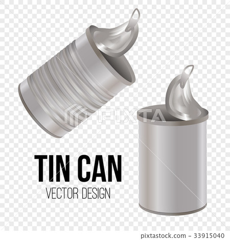 Tin can, canned food realistic vector package Tin can, canned food realistic vector package 33915040