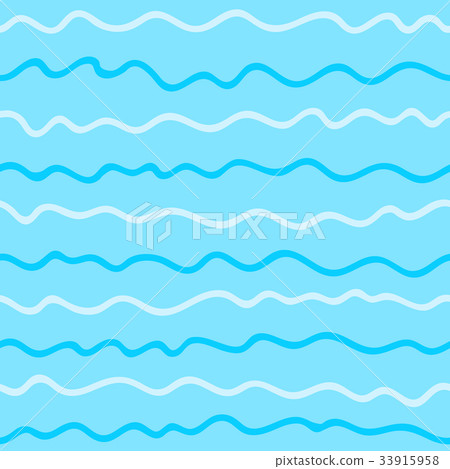 Simple seamless sea waves blue pattern Simple seamless sea waves blue pattern 33915958