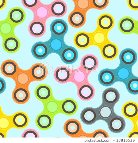 Nice colorful fidget spinners on light pattern 33916539