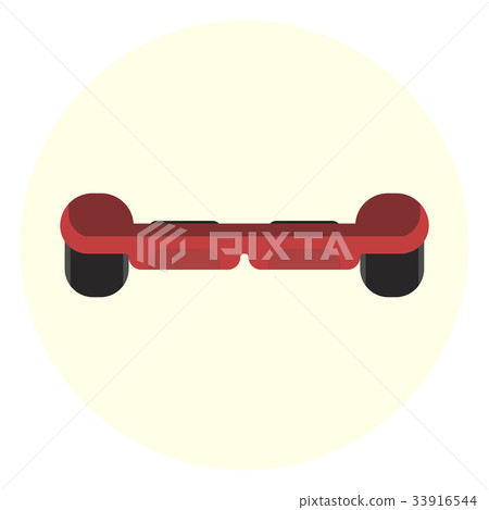 Flat red gyro board icon 33916544